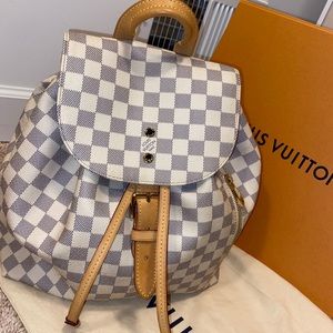 Louis Vuitton backpack tote pink inside